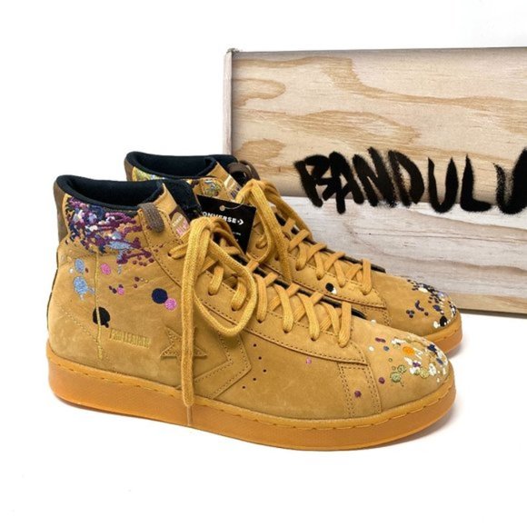 💖MEGA SALE💖Converse X Bandulu Shoes Men's Pro Leather Mid Honey Suede 169908C - Picture 1 of 9